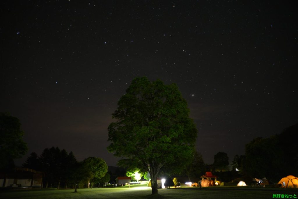 富良野 山部自然公園太陽の里キャンプ場で星空を撮影しました