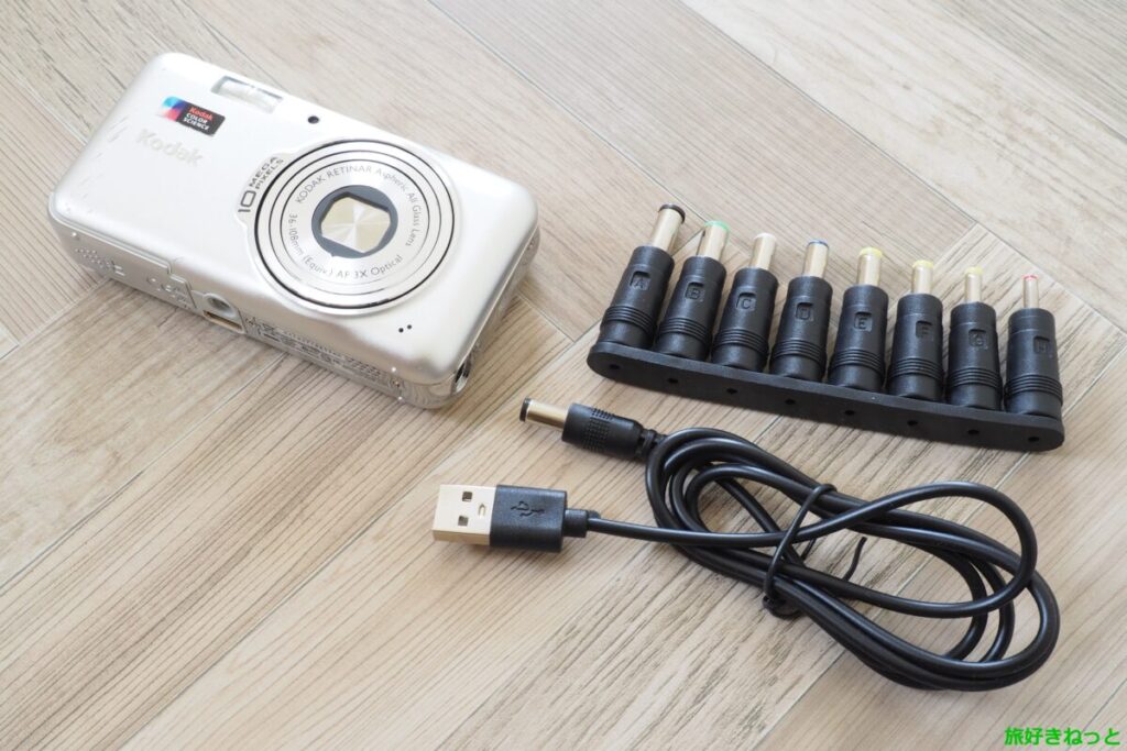 電源プラグで充電するカメラのケーブルを紛失→変換プラグ付き・5V USB電源ケーブルを買って使ってみた結果